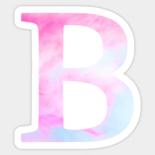 The Letter B Pink and Blue Design Sticker